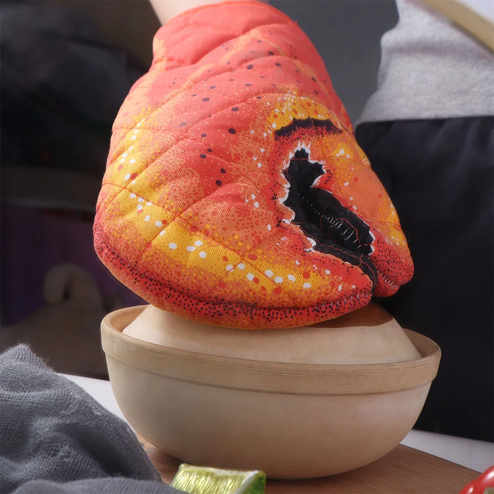 

Специальные утолщенные перчатки для духовки в форме краба, универсальные хлопковые варежки для духовки, прочные нескользящие перчатки для микроволновой печи, барбекю