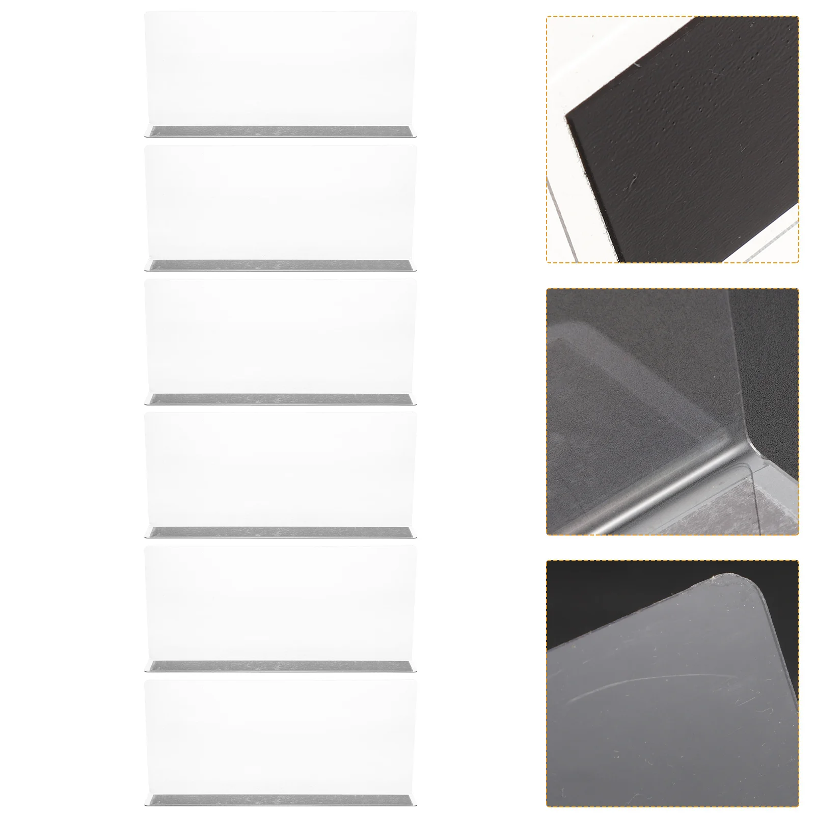

6pcs Magnetic Shelf Dividers 28X4X12CM Transparent PVC Supermarket Separators Closet ganizers L Shaped Anti Scratch Storage
