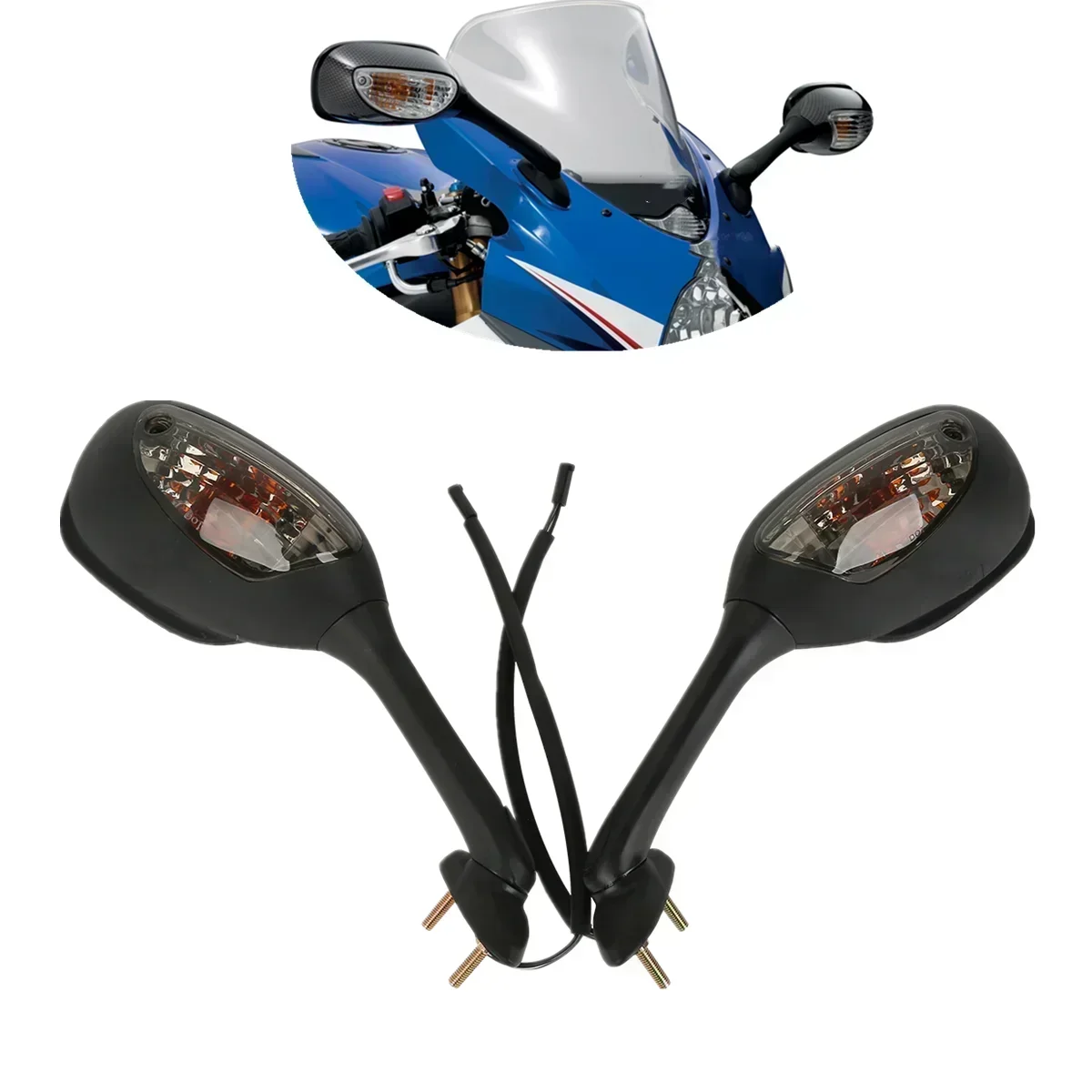 Motorcycle Rearview Mirror with LED Turn Signal Is Suitable for Suzuki GSXR10002005-2015 GSXR600/750 2006-2021