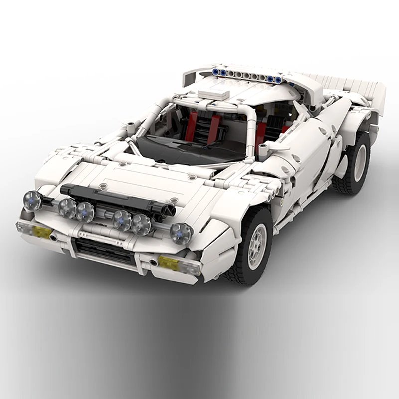 Modello di auto da corsa di velocità MOC Mattoni da costruzione Stratos HF Rally Auto da corsa Tecnologia modulare Regali Vacanza Assemblare Giocattoli per bambini