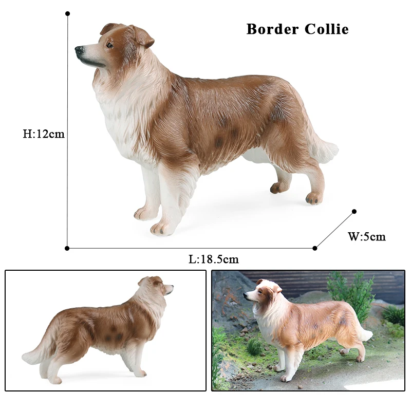 Oenux Duży rozmiar Psy Model Border Collie Dog Niemiecki Samoyed Buldog Shiba Inu Figurki zwierząt domowych Wysokiej jakości dekoracja domu Zabawka dla dzieci — zdjęcie 3