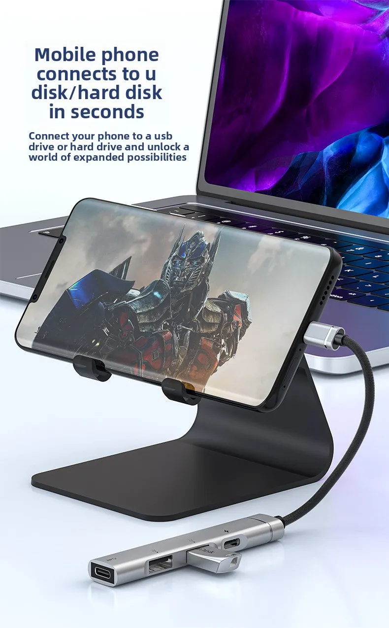 USB-C-Hub PD+Audio, Typ-C-Multiport-Adapter für Huawei iPad, 3,5mm+USB+PD – Detail 8