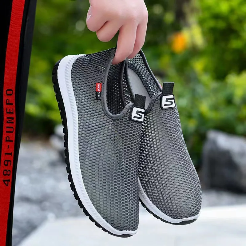 2024 Summer New Sandals, Men\'s Breathable Mesh Shoes, Anti Odor Soft Sole, Driving with One Step, Wearing Elderly Dad\'s Shoes