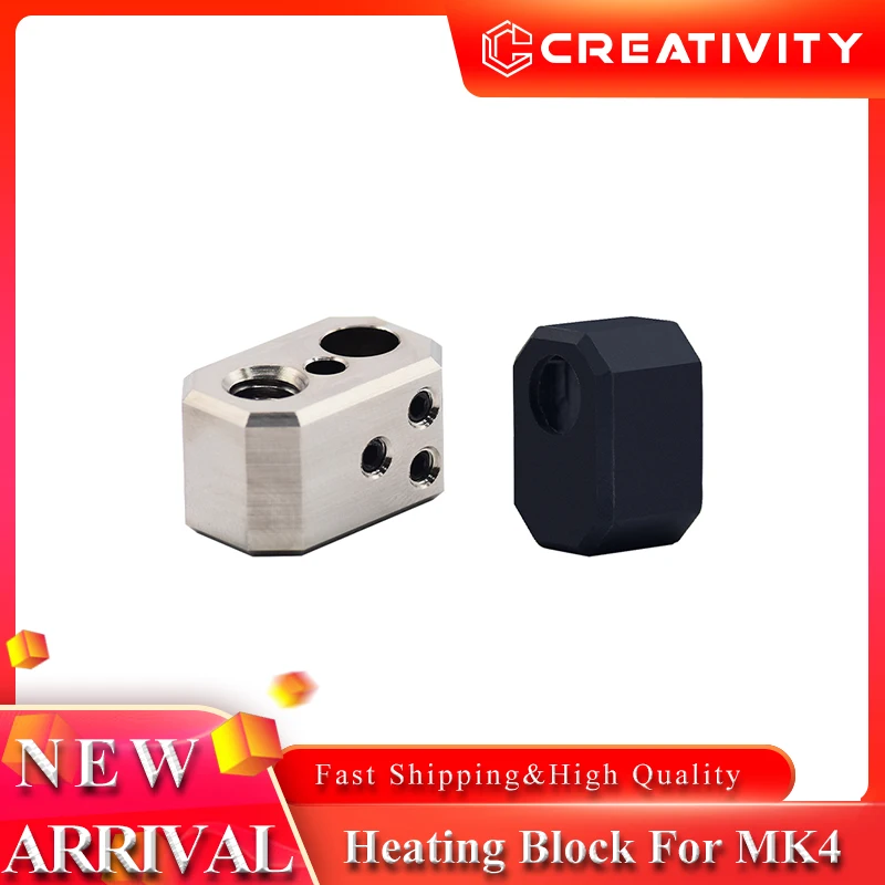 500℃ Plated Copper Heater Block High Temperature Heating Block For Prusa I3 MK4 MK3.9 XL Project Nextruder Hoten 3D Printer Par