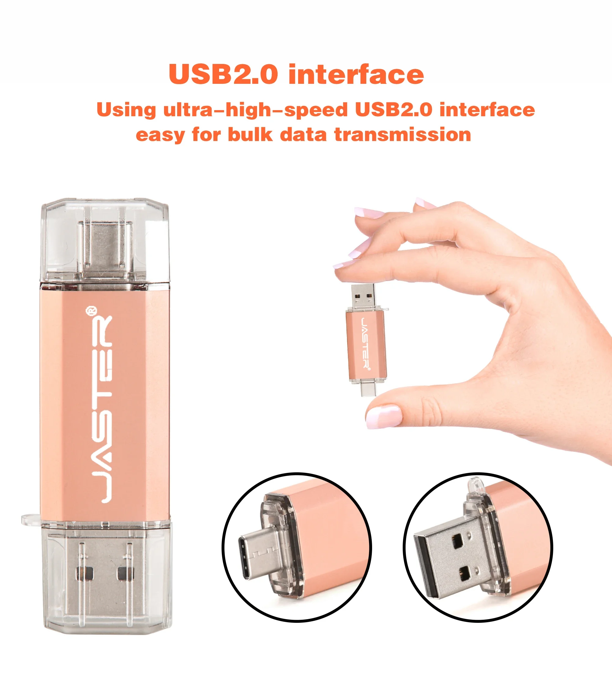 Hotsale JASTER OTG USB Flash Drive Type C Pen Drive 128GB 64GB 32GB 16GB USB Stick 2.0 Pendrive for Type-C Device Storage