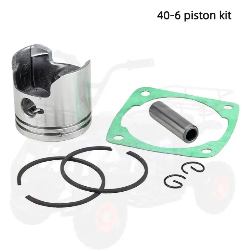 40-6 Piston Assembly + Piston Rings + Pins + Circlips, Two-Stroke Engine Parts, Suitable for Chainsaws / Lawn Mowers