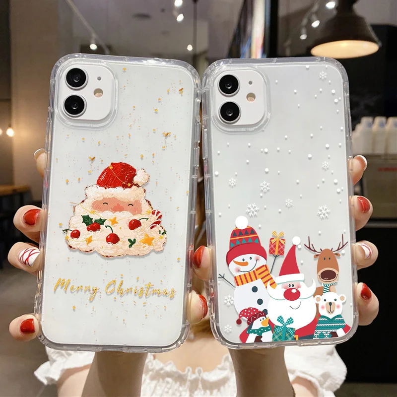 Happy New Year Gifts Phone Case For iPhone 14 Pro Merry Christmas Case iPhone 16 15 13 12 11 Pro Max XR XS Max 7 8 Plus SE Cover