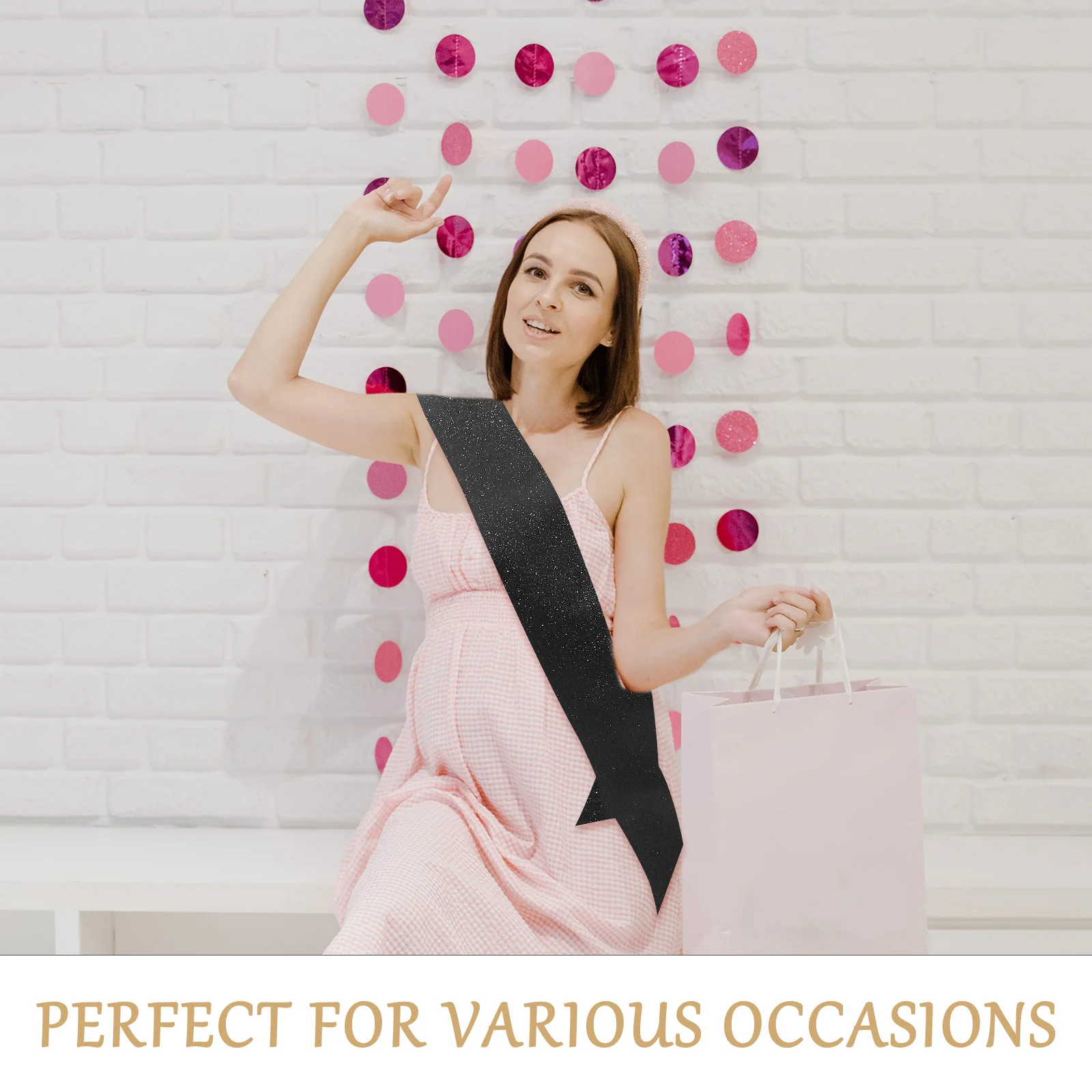 

6Pcs Glitter Blank Sash DIY Plain Sashes for Bridal Shower Wedding Engagement Party Accessories Blank Glitter Sash