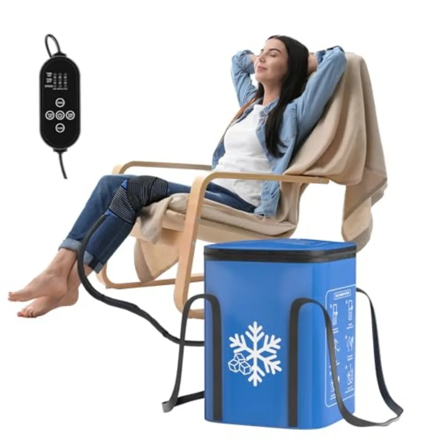 

Ice Machine for Knee After Surgery, 19QT Quiet Cold Therapy Machine with Auto Timer, Adjustable Flow Control, Leak-Proof Cooler