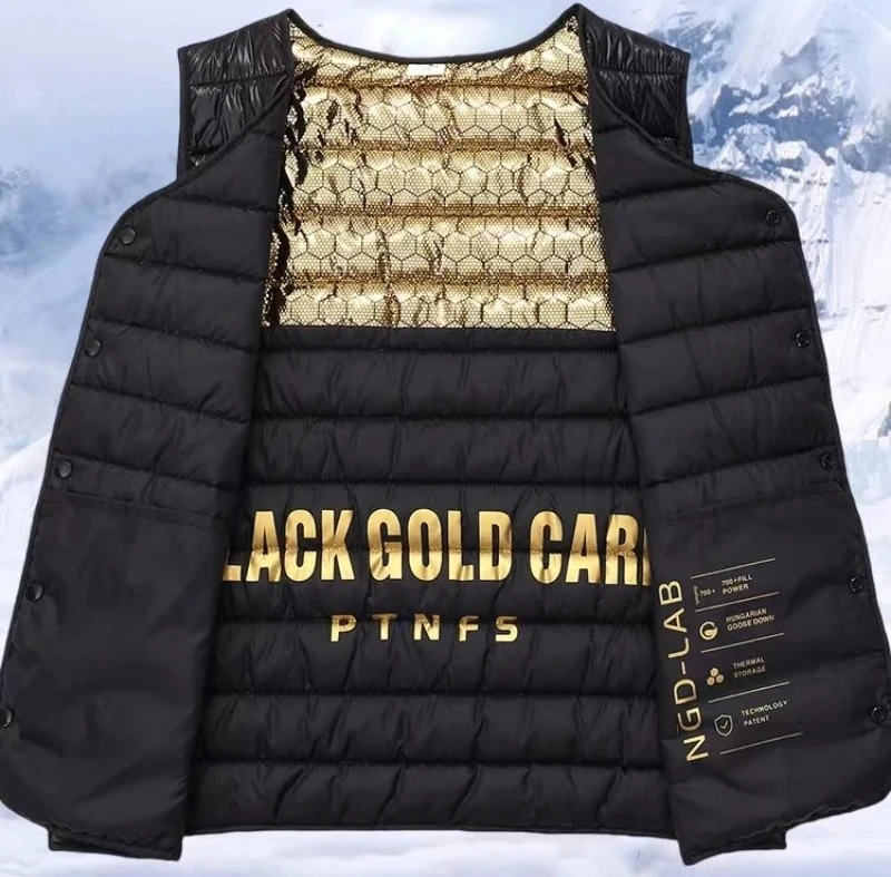 

Men's Winter Cotton-Padded Down Sleeveless Vest Jackets Fashion Male V Collar Warm Waistcoats Parkas Clothing 5XL