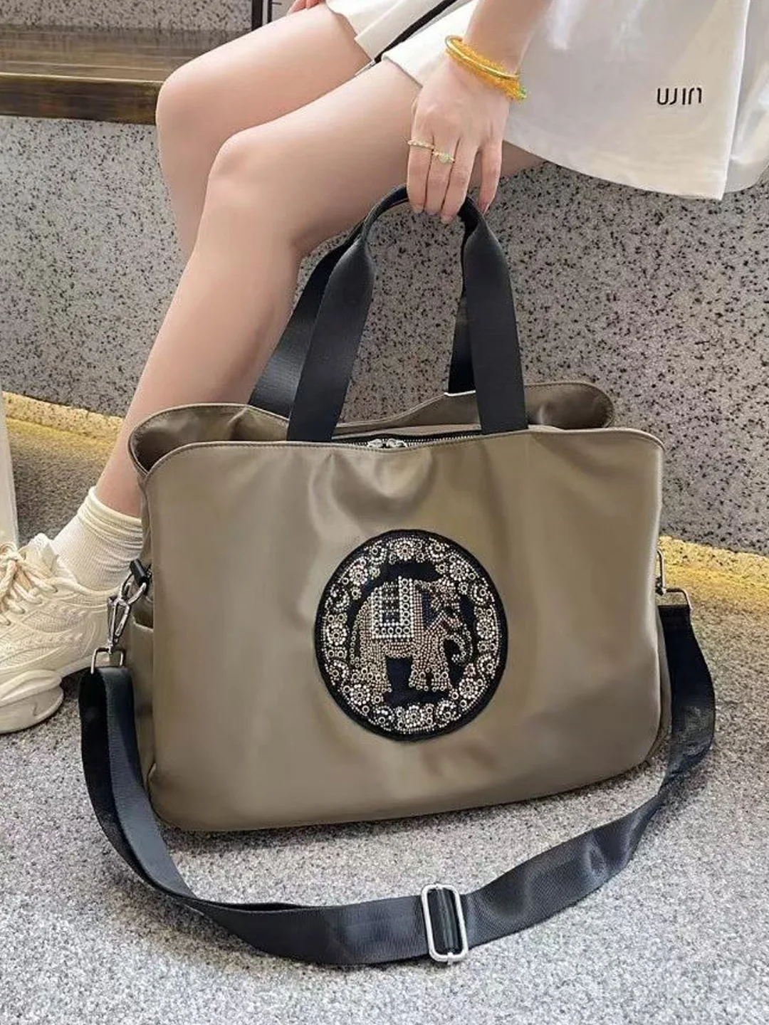 2026-new-oxford-cloth-shoulder-crossbody-bag-neutral-style-casual-travel-fitness-bag-soft-handle-polyester-foldable
