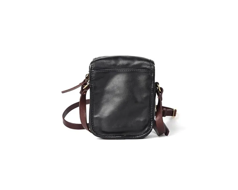 Fashion vintage luxury genuine leather men\'s small phone bag weekend outdoor daily real cowhide mini shoulder crossbody bag