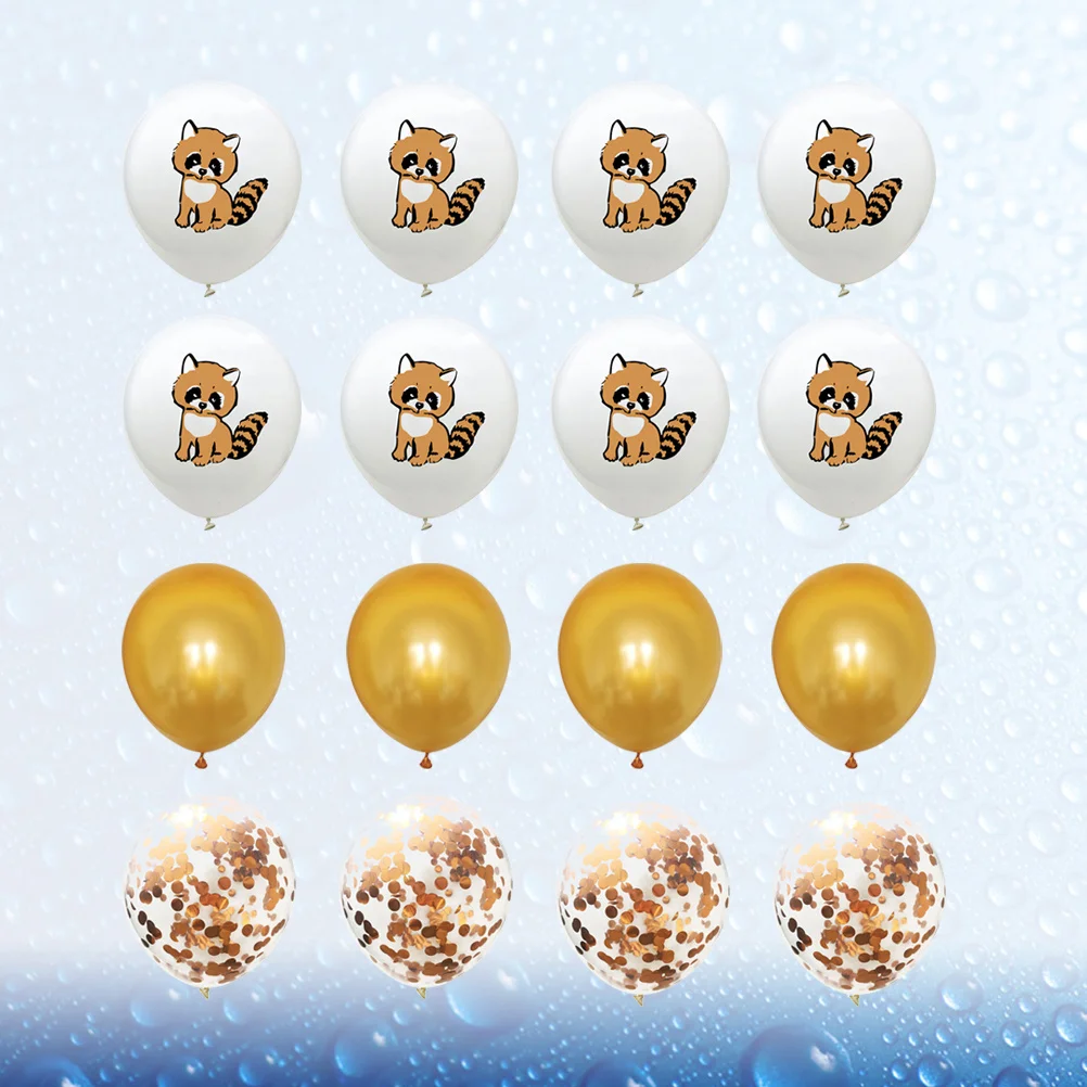 

20Pcs Raccoon Pattern Latex Balloons Birthday Party Decoration Assorted Color Golden Sequin Balloons Fun Party Supplies