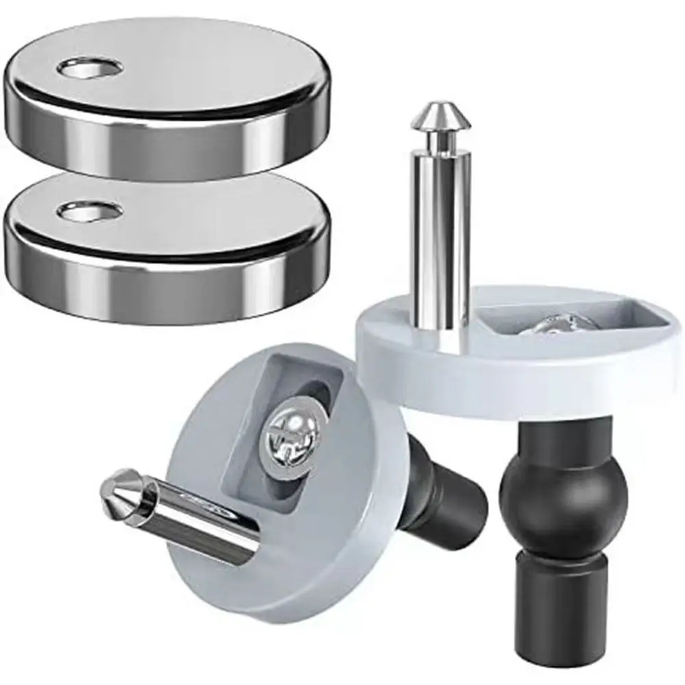 Stainless Steel Toilet Lid Hinges Set Universal Soft Release Toilet Seat Bolts & Screws Rubber Back Expanding Rubber