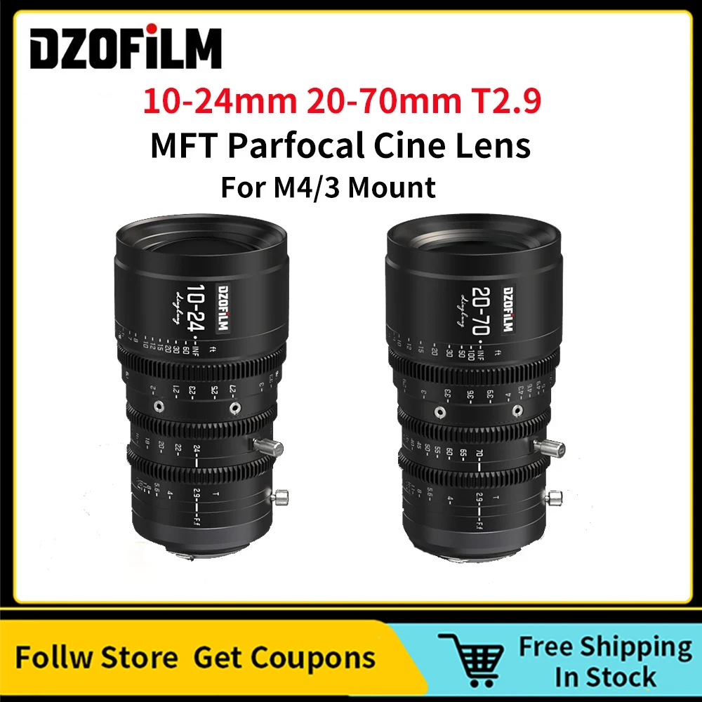 

DZOFilm DZO 10-24mm 20-70mm T2.9 MFT Parfocal Cine Lens for Micro Four Thirds M4/3 Camera Lens