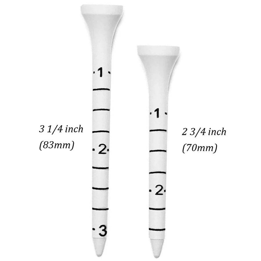 Profesjonalny pomiar Golf Wood Tee uchwyt na piłkę biały z liniami wskazanie wysokości akcesoria dla mężczyzn dla kobiet dzieci