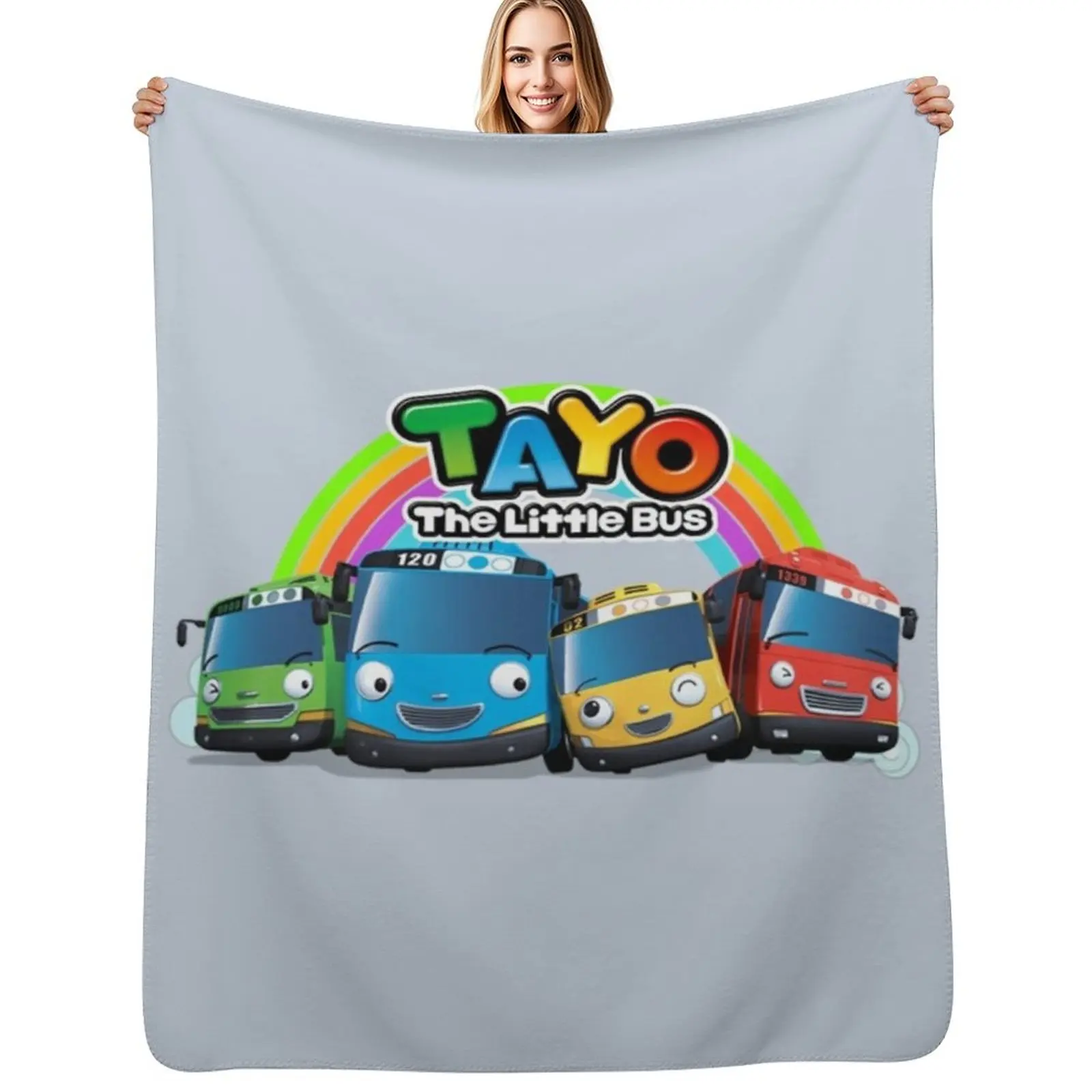 

Tayo And Friends Throw Blanket Cozy Light Blanket for Travel Camping Picnic
