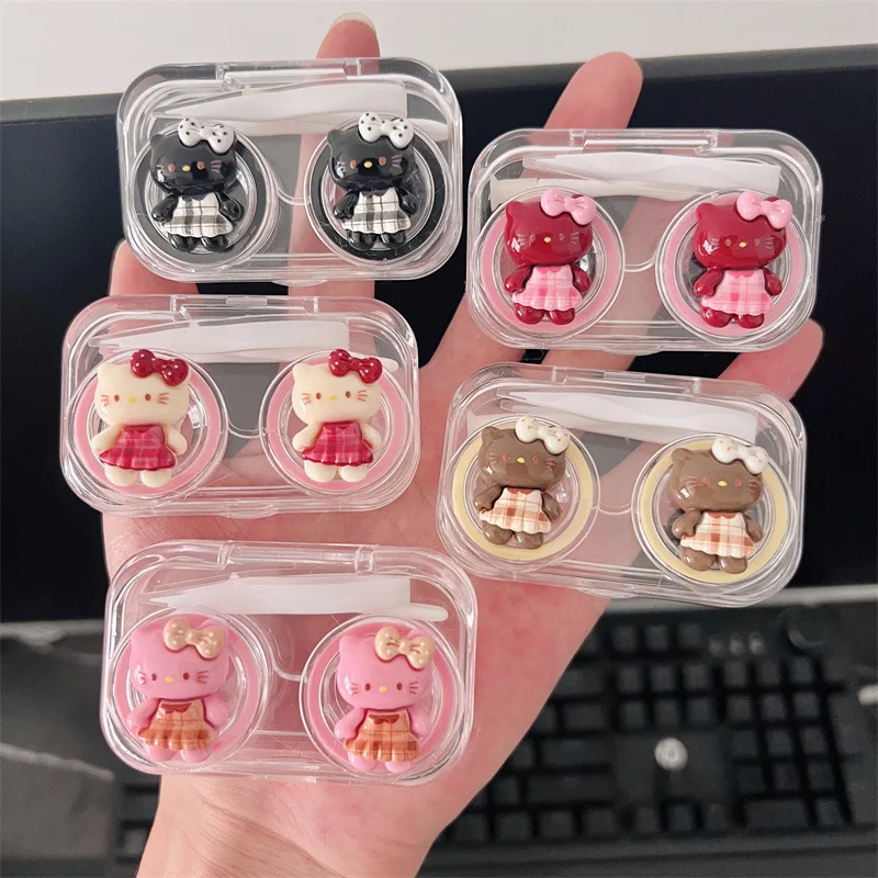 

Аниме мультфильм для HelloKitty прозрачные портативные чехлы для контактных линз для близорукости для девочек лучшие подарки для путешествий для женщин