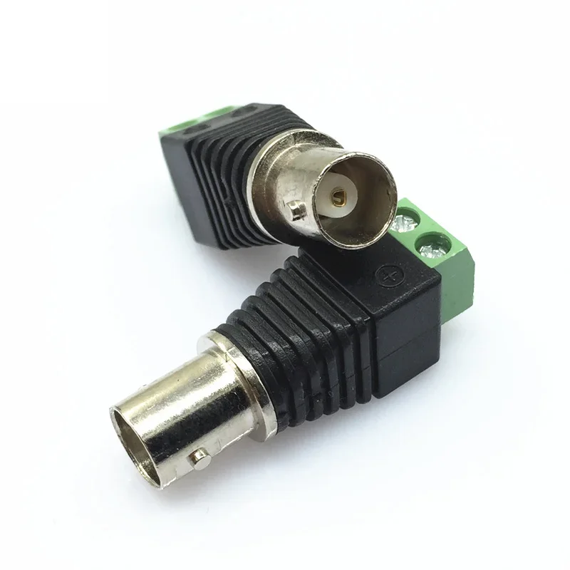 5/20/100PCS Female Mini Coax BNC Plug UTP Video Balun Connector BNC Plug DC Adapter For CCTV Surveillance Camera