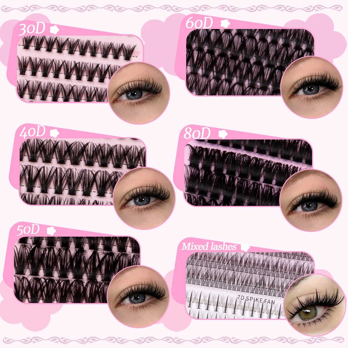 مجموعة رموش فردية مزيج أنماط لتقوم بها بنفسك مجموعات الرموش رموش طبيعية ناعمة مع السندات وملقط الختم هدية المهرجان قابلة لإعادة الاستخدام