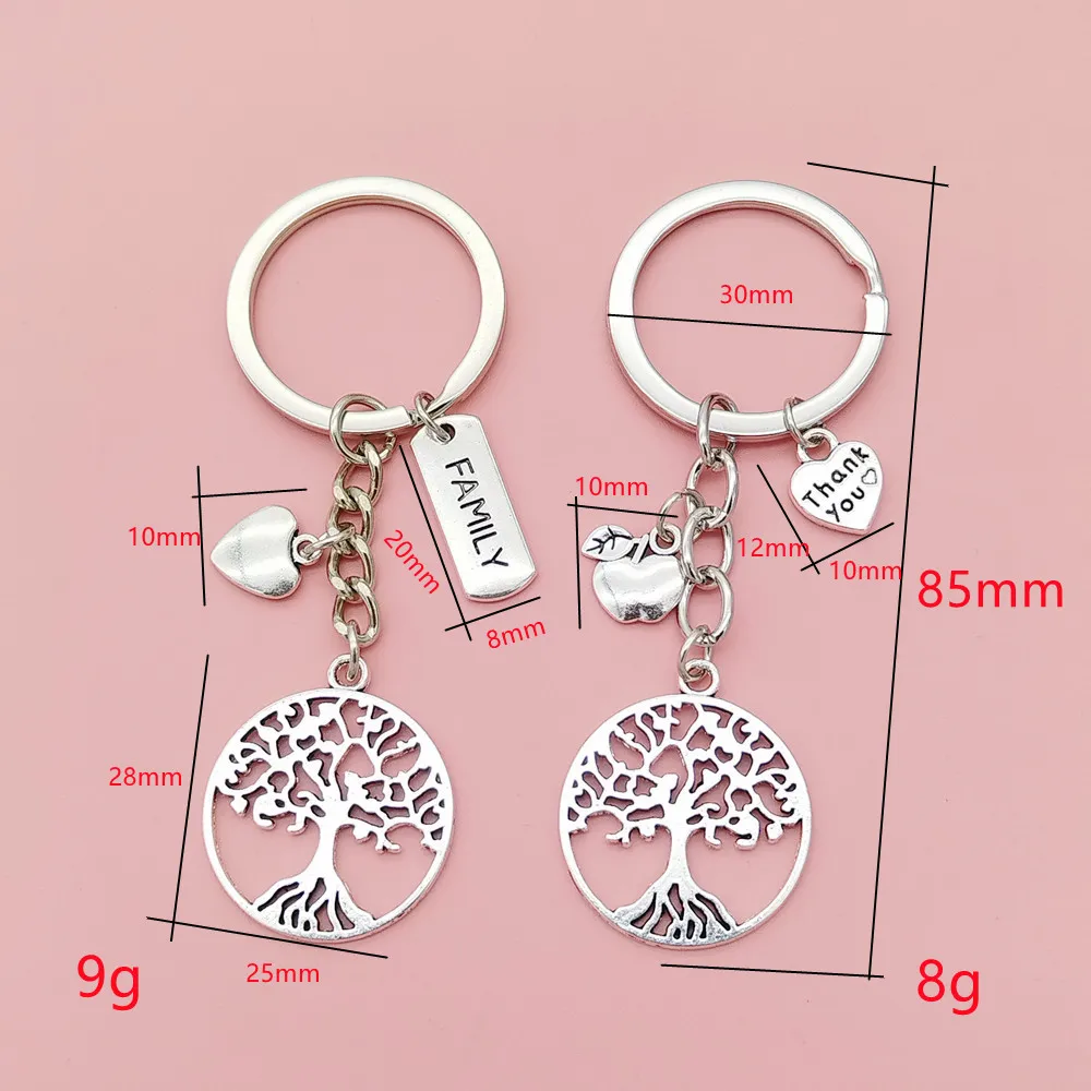 1 шт., брелок на заказ, персонализированный металлический брелок «Древо жизни», индивидуальный брелок для ключей, автомобильные аксессуары, подарок, оптовая продажа