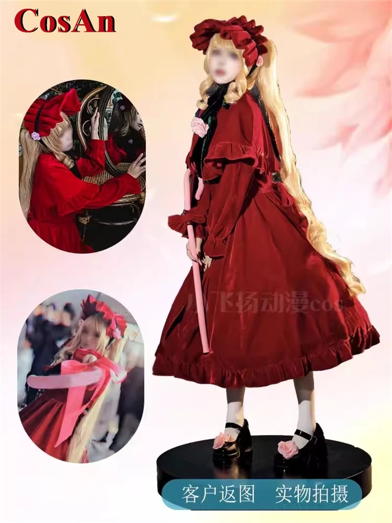 Cosan Anime Rozen Maiden Reiner Rubin Cosplay Kostuum Zoete Rode Formele Jurk Rollenspel Kleding Jubileum Shinku Lolita