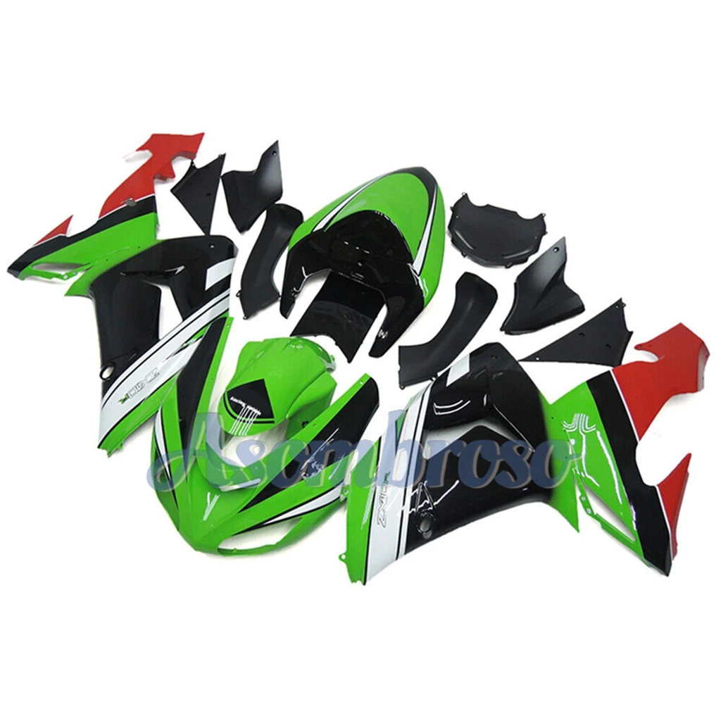 Green Black Fairing Kit For Ninja ZX-10R 2006 2007 ZX1000 ZX10R zx 10r New ABS Plastic Injection Molding Fairings set