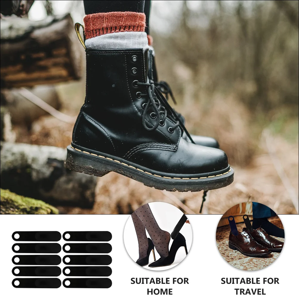 

10Pcs Durable Plastic Shoehorns Hanging Household Portable Shoe Lifter Travel Shoe Supplies Hangable Shoehorn Plastic Shoehorn