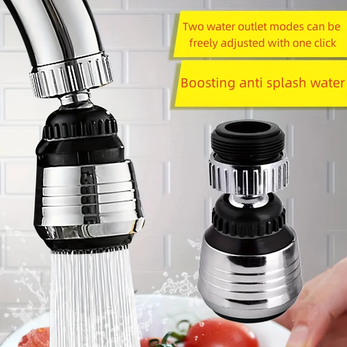 360 Degree Rotating Kitchen Faucet Sprayer Head, Water Saving Faucet Filter , Stainless Steel Universal Adapter Nozzle