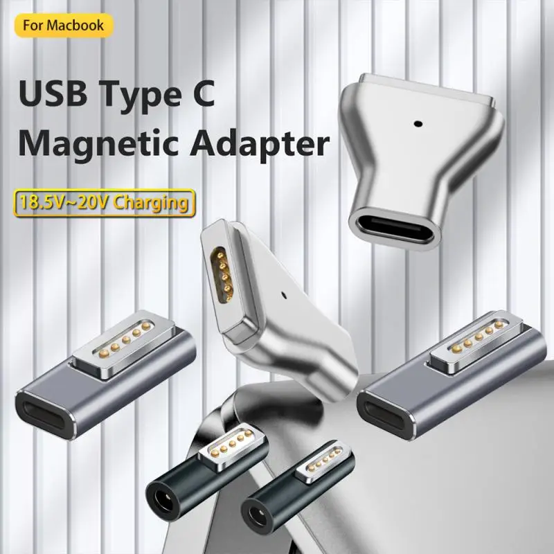 Type C Magnetic USB PD Adapter for 1 2 MacBook USB C Female Fast Charging Magnet Plug Converter Alloy