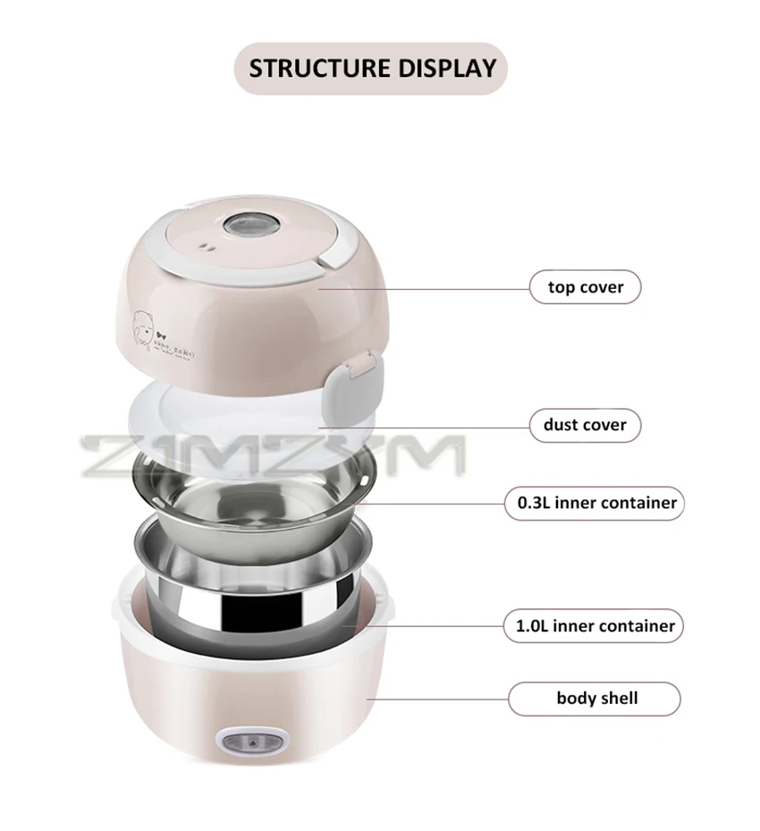 MINI Rice Cooker Thermal Heating Electric Lunch Box 2 Layers Portable Food Steamer Cooking Container Meal Lunchbox Warmer