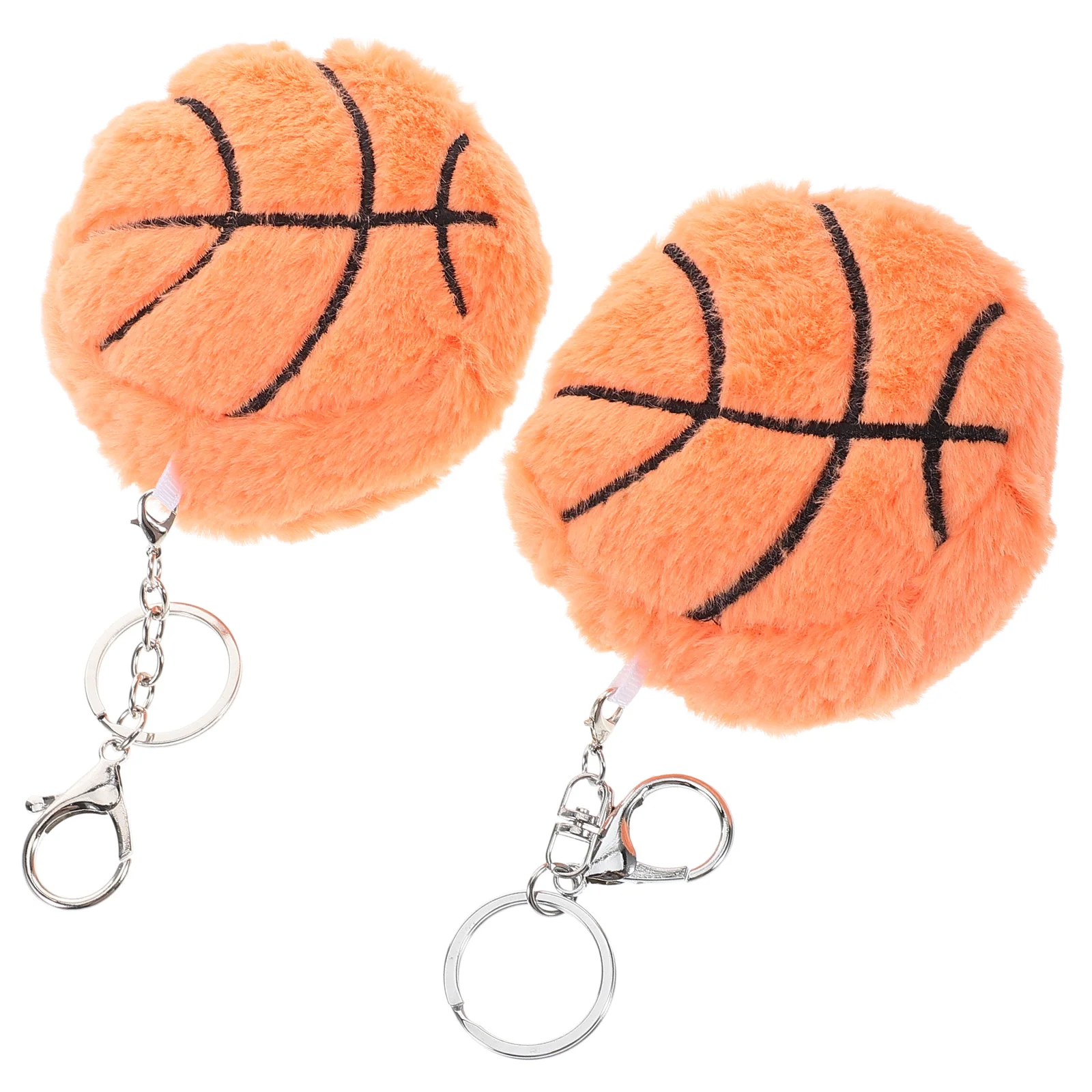 

2Pcs Basketball Football Pendant Zinc Alloy Plush Keychain Cute Bag Charm Sports Enthusiasts Gift Soft