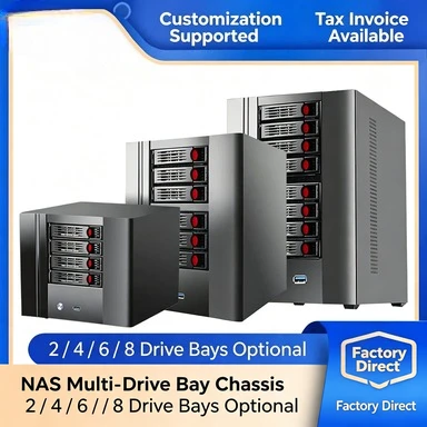 Multi‑Bay NAS Storage Computer Chassis, Optional4 Hot‑Swap Hard‑Drive Bays, Expandable Home Data Storage Workstation Case