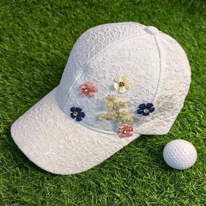

New Floral Baseball Cap for Women: Spring/Summer Sun Protection and Shade Cap with Lace Brim