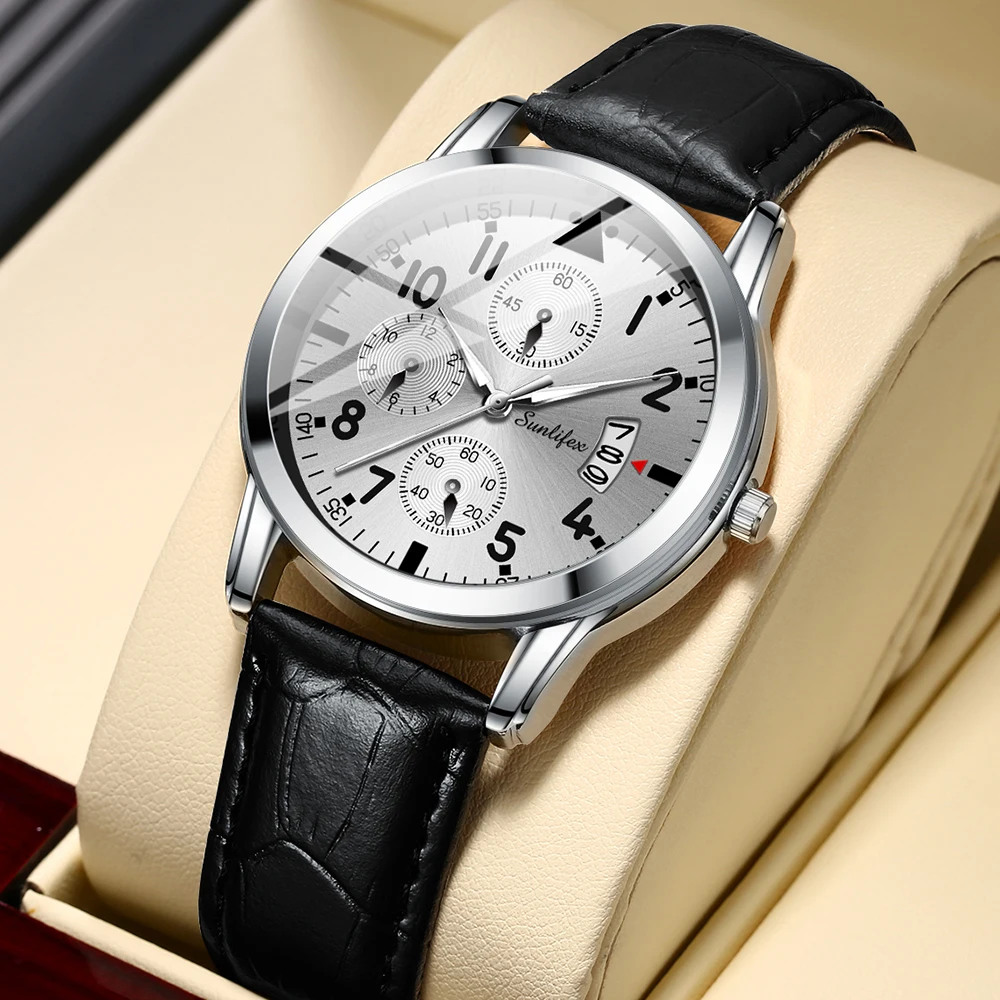 Sunlifex Men's Quartz Watch Leisure Business Leather Watch