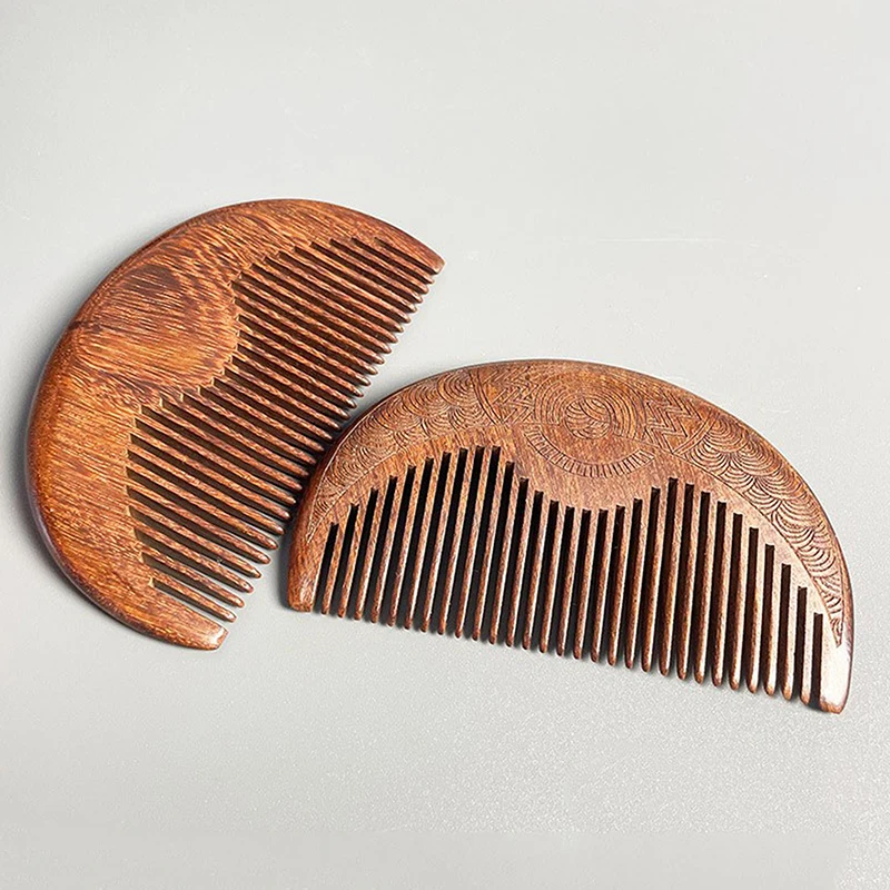 Pocket Wooden Comb Natural Black Gold Sandalwood Super Wide Tooth Wood Combs No Static Lice Beard Comb Hair Styling