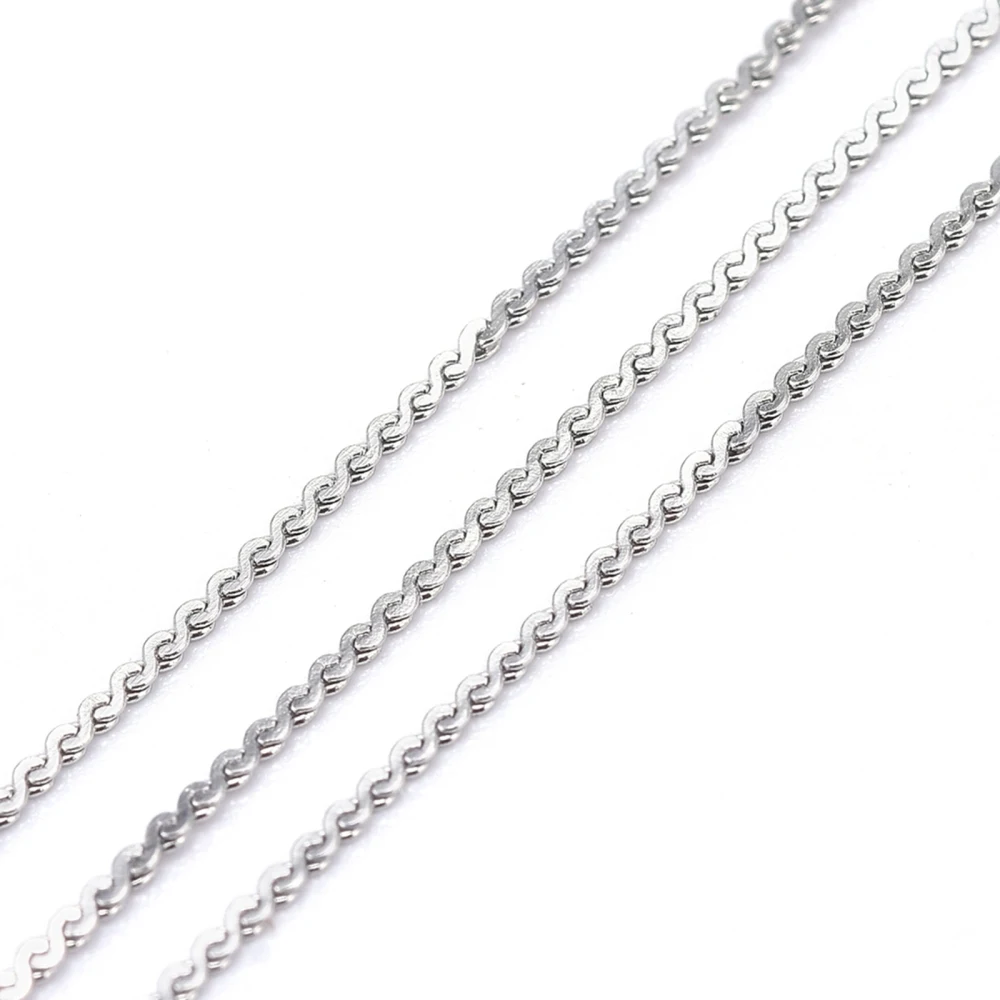 10m/Roll 304 Stainless Steel Serpentine Chains Soldered Chains for jewelry making DIY bracelet necklace accessories 0.8x0.3mm