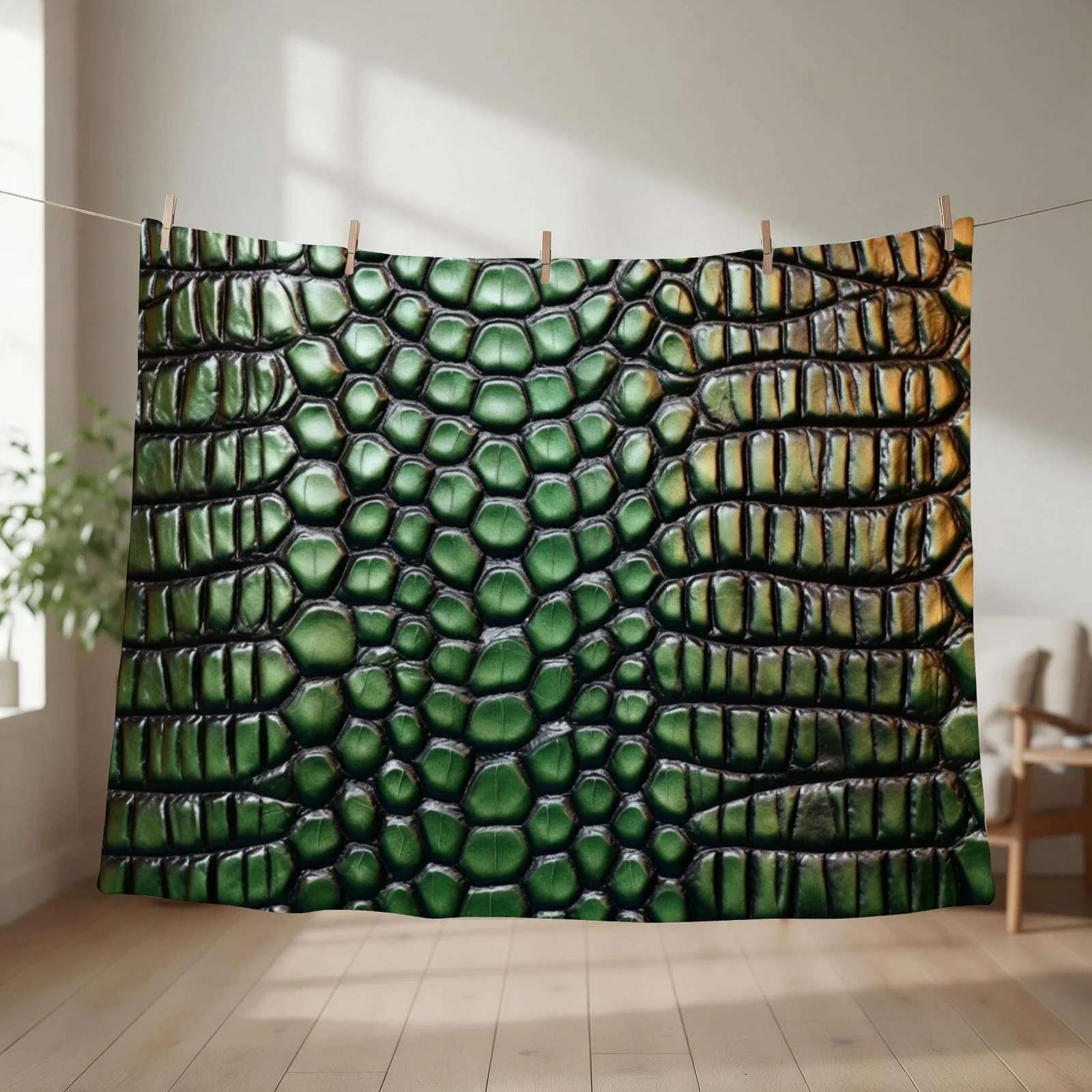 Alligator Skin Throw Blanket couch cozy soft plush fuzzy picnic outdoor blanket