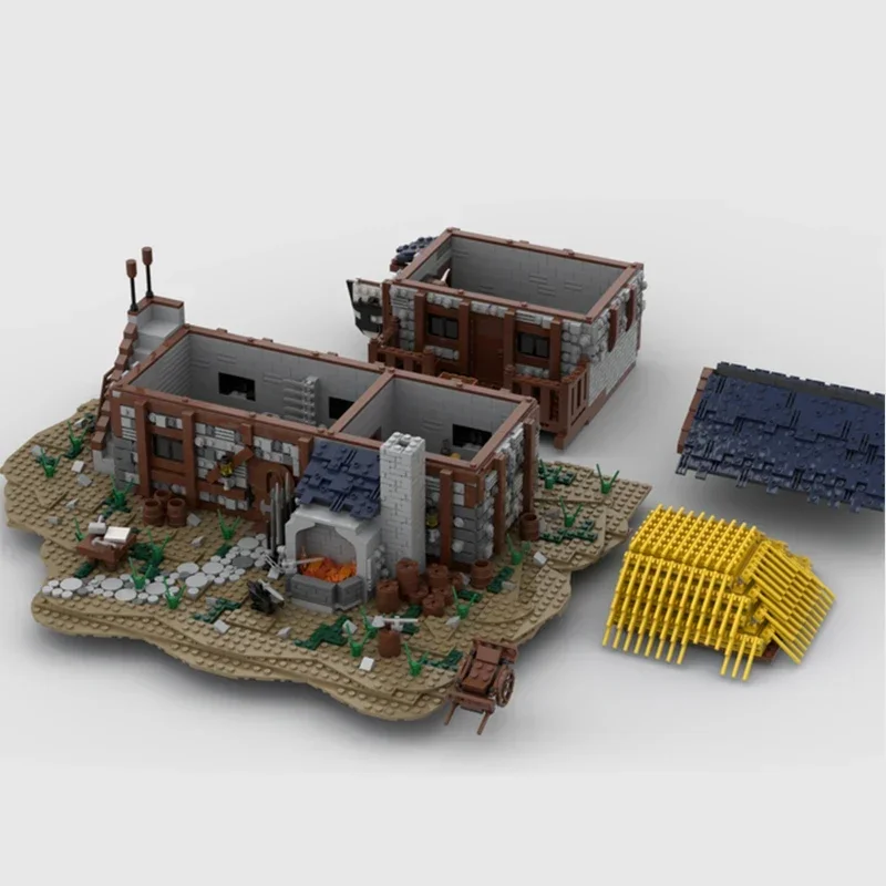 Mittelalterliche Burg Modell Moc Baustein Schmied Haus Modell Technologie Ziegel DIY Montage Modulare Stadt Street View Spielzeug