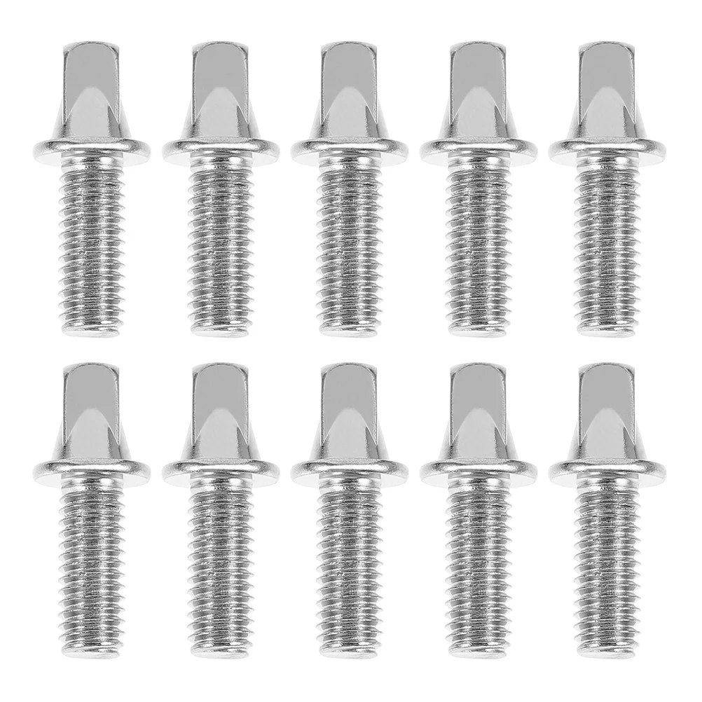 

10pcs Metal Replacement M6 Set Lug Screws Kit Parts Drum Mount Screws Durable Silver-Plated Iron Drum Accessories For Beginners
