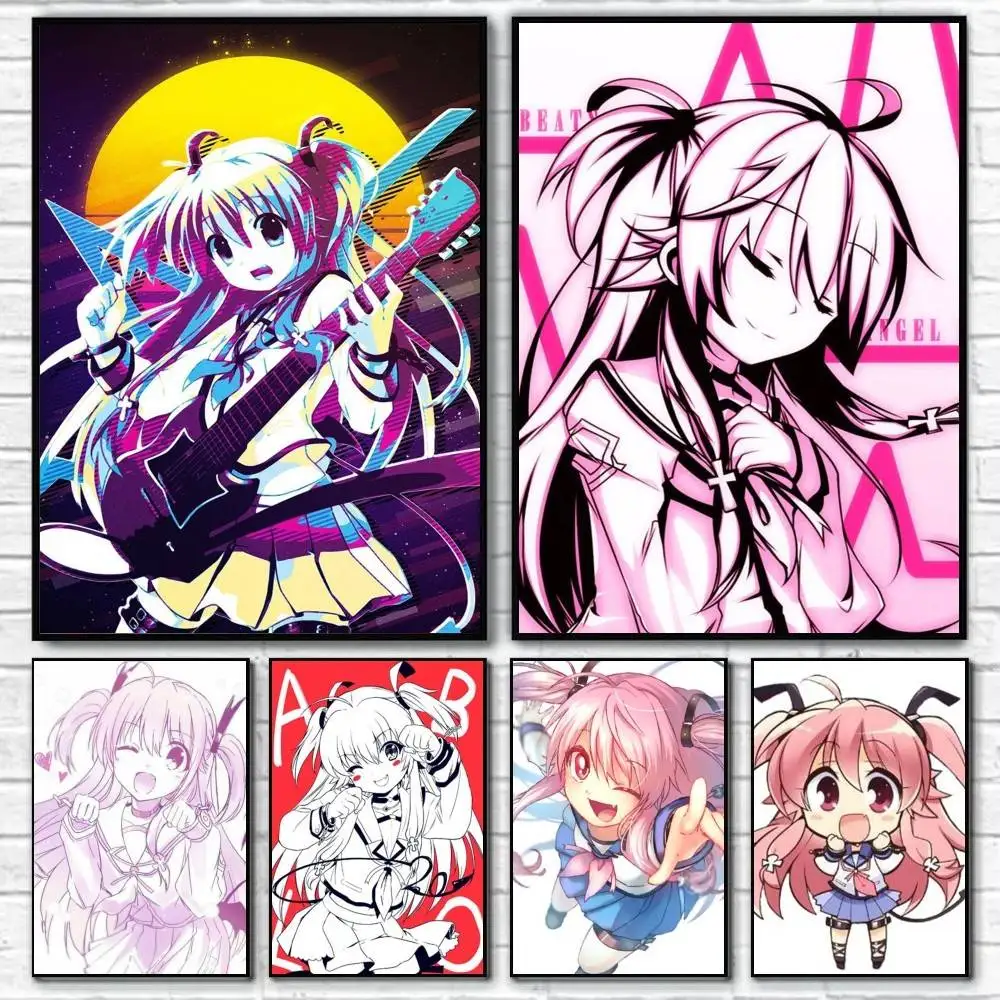 Angel Beats! Yui Cute Anime Girl  Anime Character Poster HD Print Wall Art Home Decor