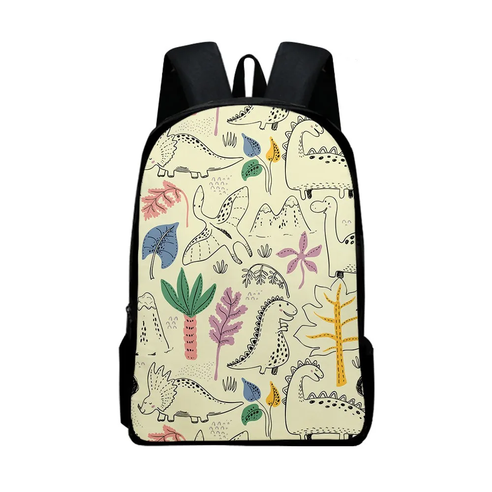 Cartoon Anime Dinosaur Printed Students Schoolbag Teenager Casual Shoulder Rucksack Laptop Backpack Boys Girls Daily Book Bags