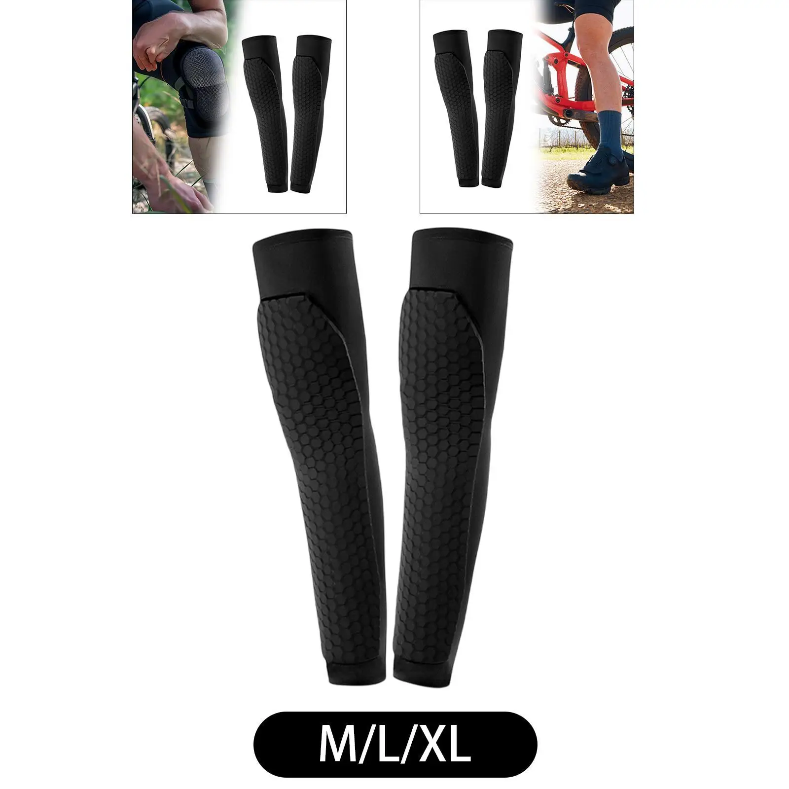 

Full Leg Sleeve Soccer Shin Guard Comfortable Elastic Shockproof for Teens Adults Shinguard Leg Cover for Sports Bicycling