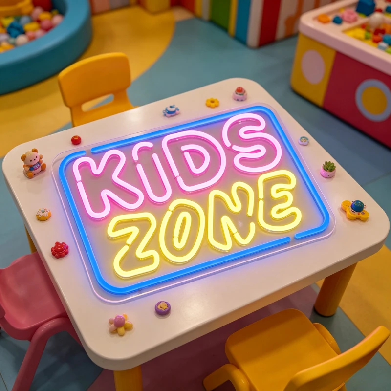 キッズゾーンネオンサイン-led-ナイトライトアクリルプレイルーム装飾子供の遊び場幼稚園誕生日パーティー-usb-テーブルランプギフト