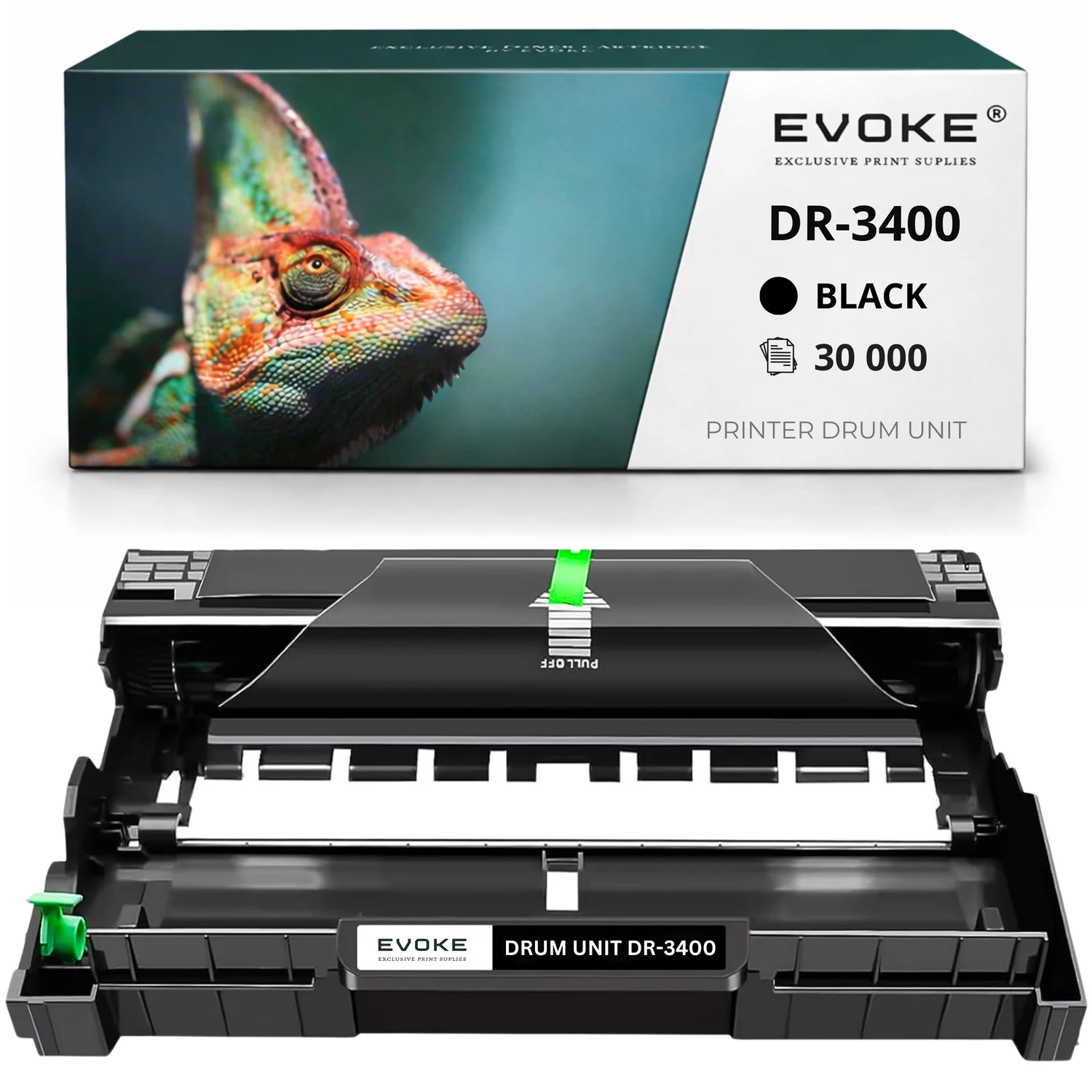 Evoke Compatibele Trommel voor Brother Dr-3400 Dr3400 Zwart 30000 Pagina's Hl-5100Dn Dcp-L5500Dn Mfc-L5700Dn
