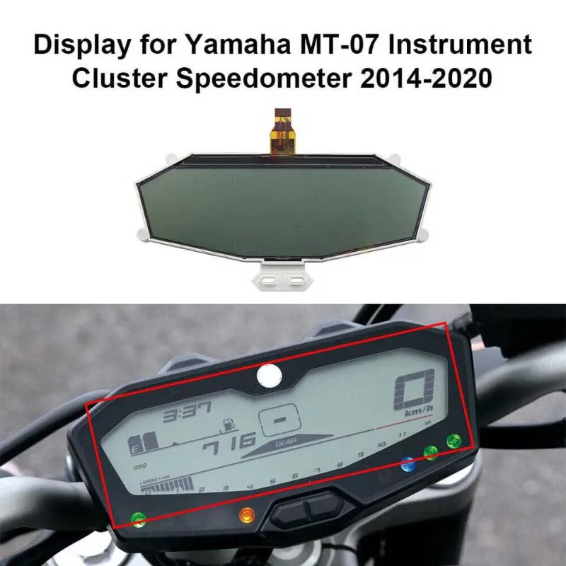 Instrument Speedometer LCD Display for Yamaha MT-07 MT07 FZ-07 FZ07 Tracer 700 2014-20 Automotive Electronic Accessories