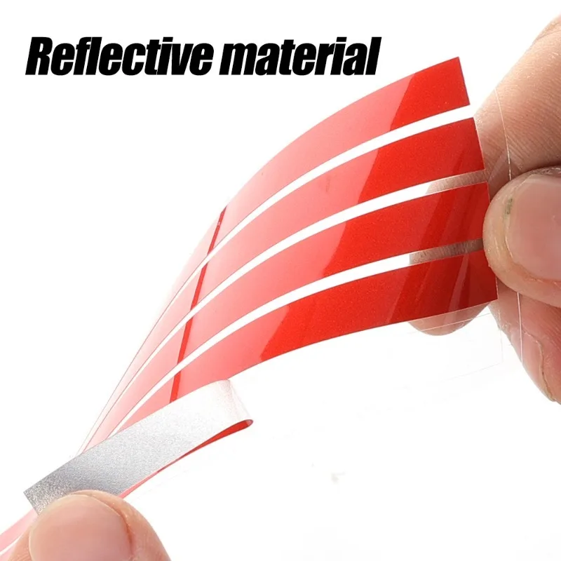 Car Front Hood Reflective Sticker Grille Moulding Red Decoration Strip Sticker Waterproof Car Exterior Reflective Sticker Decals