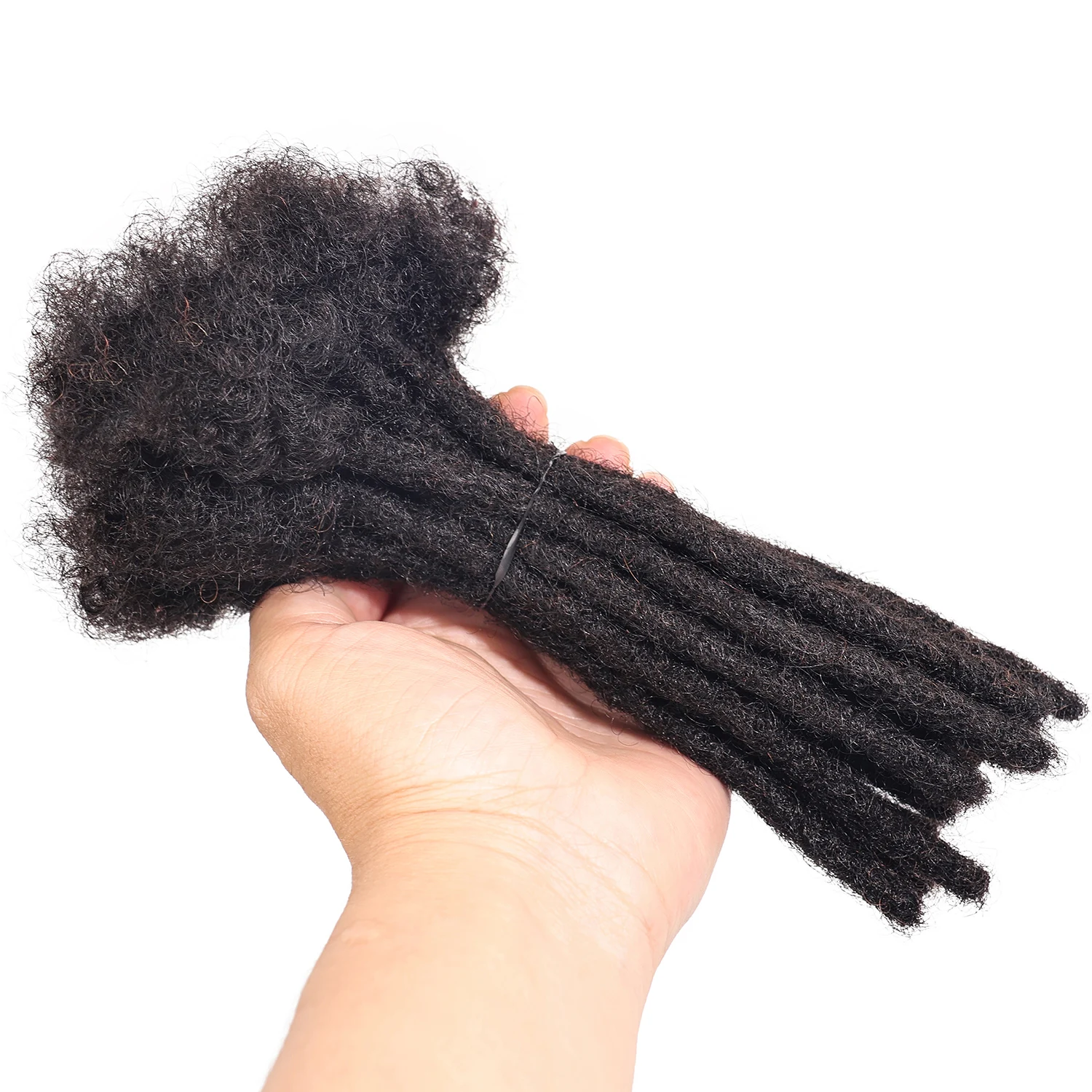 100% Human Hair 4-24 Inch 20 Strands Dirty Braids Crochet Extensions Handmade Dreadlock Braiding Hair Faux Locs For Men Women