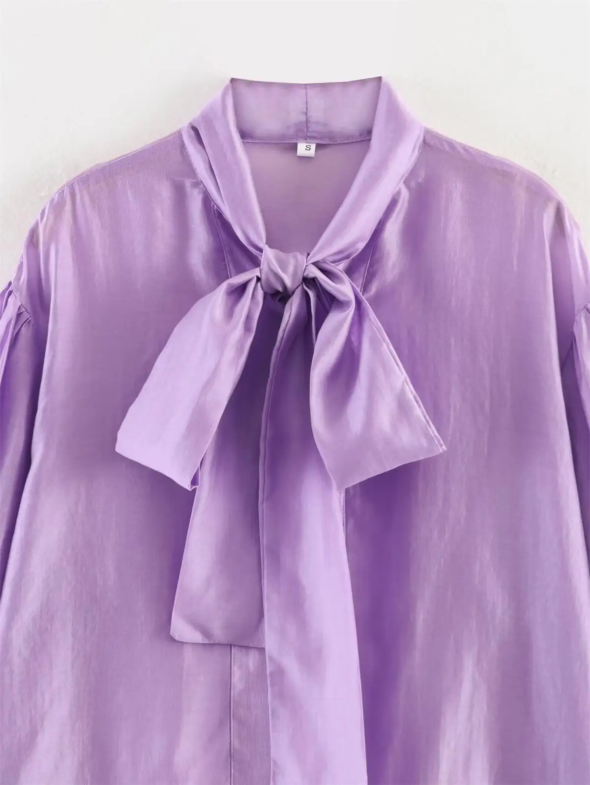 TFMLN Schicke Damen-Bluse mit Schleife, Eleganter Langarm-Pullover mit Schnürkragen, Vintage-Hemden, Einfarbige Damen-Oberteile im High-Street-Stil, Dünnes Top 2026 – Detail 12