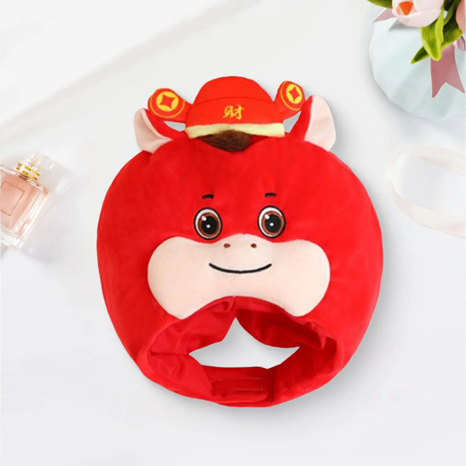 

Year of The Horse Fortune Headpiece for Cosplay Events Versatile Soft Comfortable Wear Pillow Cushion Photo Booth Prop Headgear